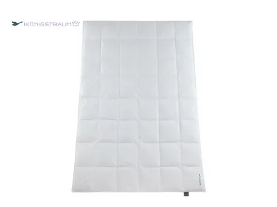 A white duvet is laid flat on a white background, showing its quilted pattern.