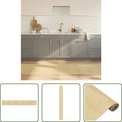 Produktbild von The Living Store Teppich Rechteckig Hell Natur 70x500 cm Bambus