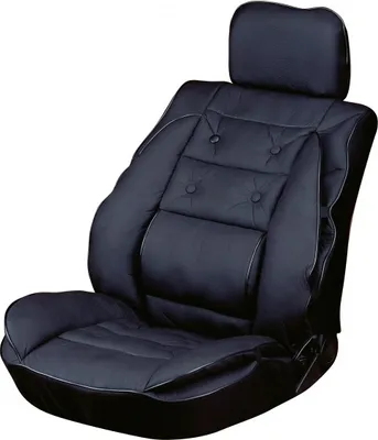 Obrázok produktu pre Sedací vankúš s bedrovou opierkou 95 x 50 cm čierny