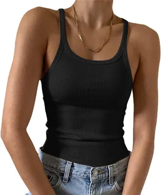 Produktbild von Damen Tops Spaghetti-Träger, U-Ausschnitt, Slim Fit, Ärmellos, für Sommer