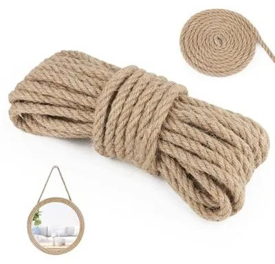 Zdjęcie produktu dla Lina jutowa naturalna 10 mm x m sznur do pakowania DIY rękodzieło