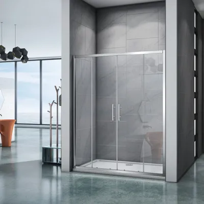 Produktbild von Nischentür 160X190cm Duschkabine Duschabtrennung Dusche Duschtür Duschwand mit 5mm Easyclean ESG Schiebetür