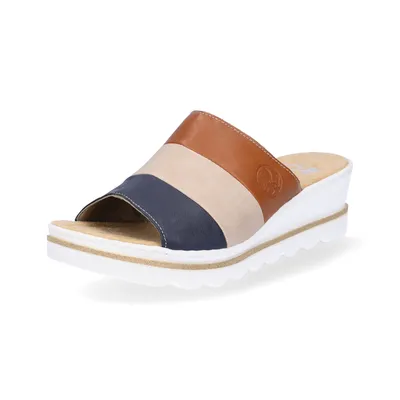 Produktbild von Rieker Damen Pantoletten Keilabsatz Clogs 67492-14, Größe:37 EU, Farbe:Blau