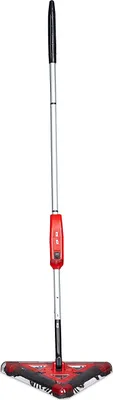 Produktbild von Relaxdays Akkubesen, Trockensauger, beutellos, 20 Min. Akkulaufzeit, 0,89 kg, dreieckiger Bürstenkopf, für Parkett, Marmor, Teppich, 115x34x34 cm, Rot, Schwarz, Kunststoff, Aluminium, 5W