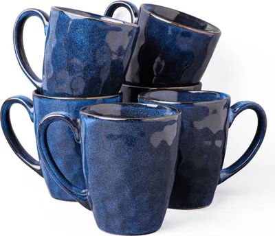Produktbild von Uminami Blaues Tassenset für 6 Personen, modern, spülmaschinenfest, komplett