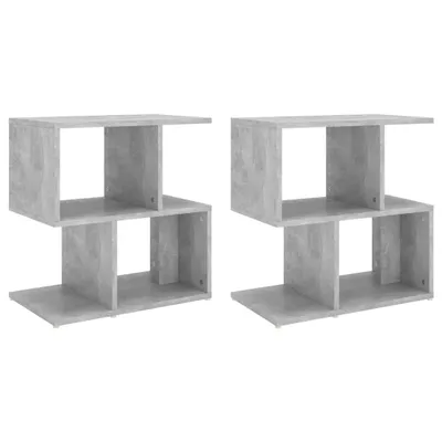 Image de vidaXL Tables de nuit 2 pcs. Gris béton 50x30x51,5 cm Bois composite