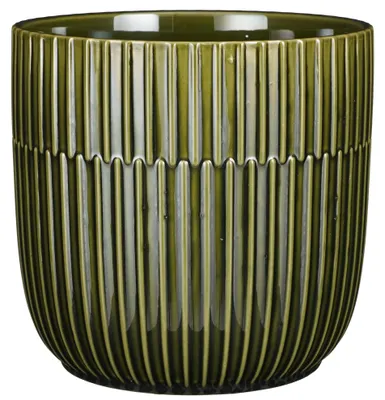 Produktbild von Mica Decorations - Pflanztopf - grun - gestreift - D19 x 18 cm