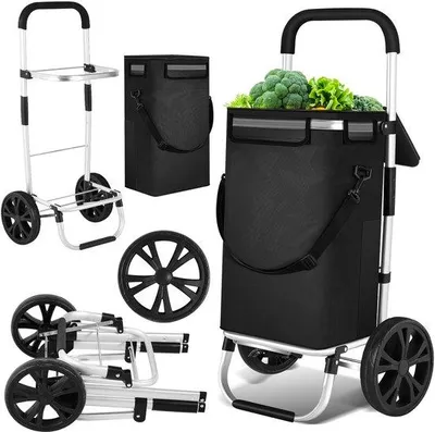 Productafbeelding van Rolstoel met wielen, inklapbaar, opvouwbare boodschappenwagen, 2,8 kg