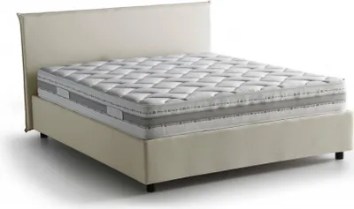Produktbild von Doppelbett Bernadette, Containerbett mit Stoffbespannung, 100%  Italy, Frontöffnung, mit Matratze Cm 140x200 enthalten, Beige