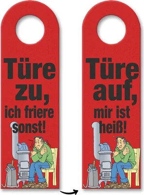 Produktbild von Türe zu, ich friere sonst - Türe auf, mir ist heiß Türhänger