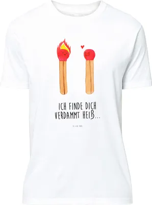 Produktbild von Mr. & Mrs. Panda Tshirt Streichhölzer - Weiß - Geschenk, Liebesbeweis, T-Shirt mit Spruch, Freundin, Shirt, S, Liebesgeschenk, Jersey-Shirt