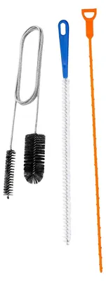 Abflussreiniger-Set, 3-teilig, Edelstahl, flexibel, Doppelkopf