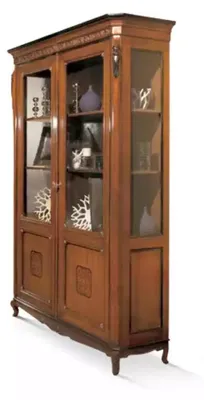 Produktbild von Luxus Schrank Holz Möbel Vitrine Regal Design Klassische Glasschrank