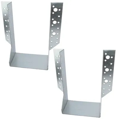 2 Rahmenschuhe mit Außenflügeln, 120x190x75x2 mm, verzinkter Stahl