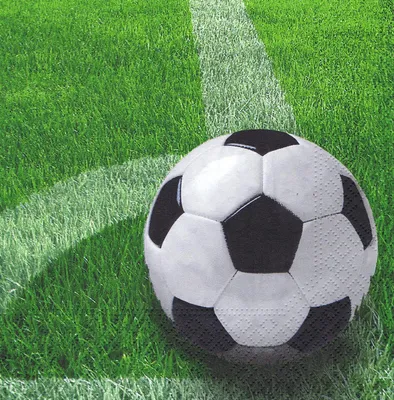 Produktbild von 50 Papstar Servietten, 3-lagig 1/4-Falz 33 cm x 33 cm Football 81730 Fußball WM EM