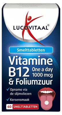 Productafbeelding van Lucovitaal Vitamine B12 & Foliumzuur 60 smelttabletten
