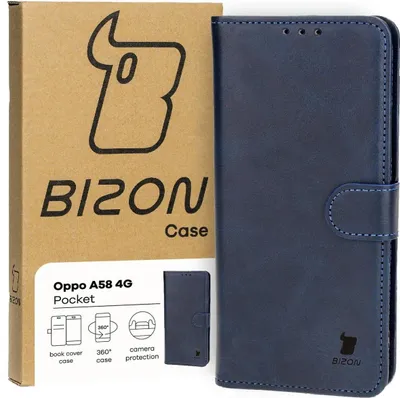 Produktbild von Bizon Case Pocket Flip Case für Oppo A58 4G, Marineblau