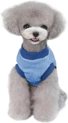 Image de Pull en peluche haut de gamme pour chien | Vêtements d'hiver chauds pour chiens | Veste isolante contre le froid | Bleu | XXL
