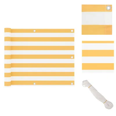 Produktbild von vidaXL Balkon-Sichtschutz Weiß und Gelb 75x600 cm Oxford-Gewebe -  Sonnenschirme & Sonnenschutze