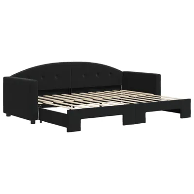 Zdjęcie produktu dla Sofa rozsuwana, czarna, 80x200 cm, aksamit