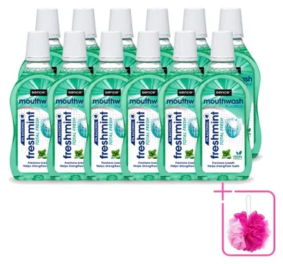 Productafbeelding van 12 x Sence Freshmint mondwater - Frisse munt - 500 ml - Verpakking met 12 stuks