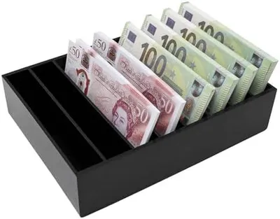 Produktbild von Geldorganizer fš¹r Bargeld, 8-Fach Schwarz Acryl-Geldschublade, Geldbox, Geldhalter fš¹r Scheine