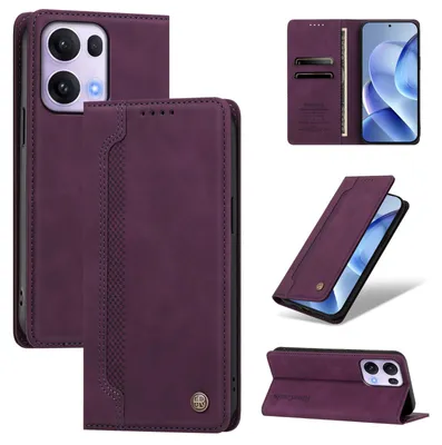 Obrázek produktu pro Pouzdro pro Oppo Reno13 Pro 5G,Polyuretankožené peněženkové flipové pouzdro s přihrádkami na karty a stojánkem Fialová