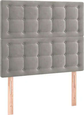 Image de vidaXL Têtes de lit 2 pcs. Gris clair 90x5x78/88 cm velours