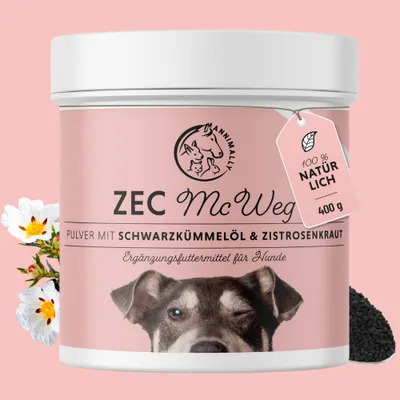 Produktbild von Zec McWeg 400 g - Natürliche Power für Hunde aus Schwarzkümmelöl, Zistrose, Bierhefe & Seealgenmehl