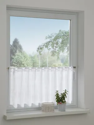Produktbild von Jacquard-Voile-Bistrogardine, weiß, ca. 140x45 cm Gardinia
