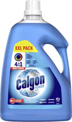 Produktbild von Calgon 4-in-1 Power Gel – Wirksam gegen Kalk, Schmutz, Gerüche und Korrosion – Schützender Wasserenthärter für die Waschmaschine – 1 x 3,75 l