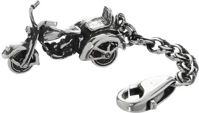 Produktbild von Schlüsselanhänger 925 Sterlingsilber auf Königskette 4cm Motorrad Bike 7,5g 6160