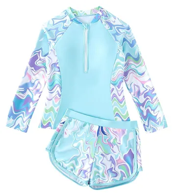 Productafbeelding van Elzusha - Twee-delig Rash Guard Badpak voor Meisjes 8-12 Jaar