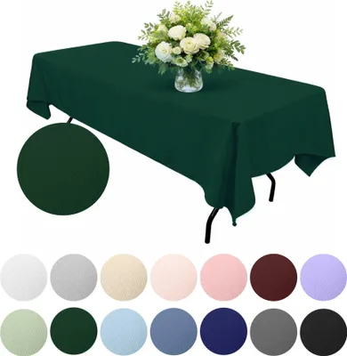 Produktbild von MEBLE ODNOWA, Tischdecke, Glatt Tischdecke, Rechteckig, Dunkelgrün, 140×240 cm, Matt, Tischschutz, Elegant, Formstabil, Elastisch, Strapazierfähig, Maschinenwaschbar