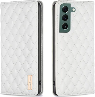Obrázek produktu pro Kožené pouzdro na Samsung Galaxy S23+, Elegantní Flip Kožené Pouzdro s Kapsami na Karty a Stojánkem Bílý