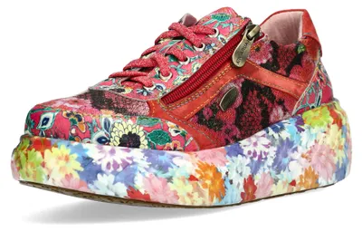 Produktbild von Laura Vita Damen Sneaker Plateau Pailletten Floral SODAO 51, Größe:40 EU, Farbe:Rot