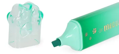 Produktbild von Legami Textmarker Meow Kitty - Green, Highlighter, Stift, Leuchtmarker, Grün, MHB0002