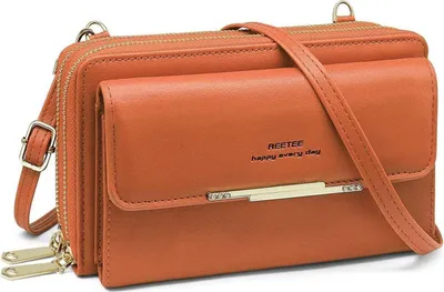 Immagine prodotto di REETEE borsa per cellulare da donna RFID borsa a tracolla 24 slot per carte marrone