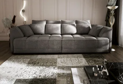 Zdjęcie produktu dla DOMO-HOME Duża sofa TIGA z elektrycznie rozkładanymi siedziskami 302x136cm| Stylowa i luksusowa | Nowoczesny design do Twojego salonu | Wygodna sofa rozkładana | Kolor ciemnoszary | APHRODITE