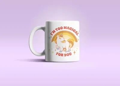 Produktbild von Einhorn Kaffeetasse Tasse mit Spruch - Im too Magical for You