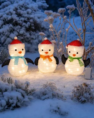 Produktbild von LED Pinguin Figur 45Lichter Dekoration Winter Garten Timer Batterien, KI-generiertes Bild