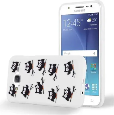 Produktbild von Cadorabo Schutzhülle für Samsung Galaxy J5 2015 Hülle mit Weiß Etui Handyhülle TPU Silikon Case Cover