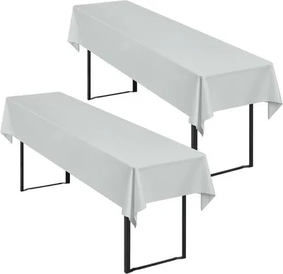Obrázek produktu pro Šedé ubrusy, 250 × 100 cm, obdélníkové, omyvatelné, polyester