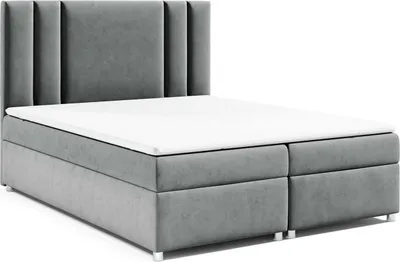 Produktbild von Best for Home Boxspringbett mit Bettkasten Trinity K-8 Bonellfederkern inkl. Topper, mit Lieferung, Aufbau & Entsorgung 200x200-Grau