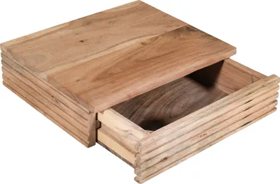 Produktbild von Möbelretoure Wandregal Akazienholz massiv 30x25x8 cm Holzregal natur Wandkonsole LEONA
