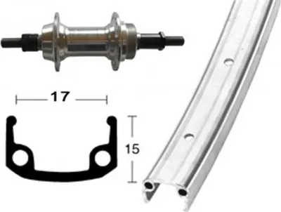 Obrázok produktu pre Winora H-Rad 27x1.1/4Schr.ZKR silb.Starr 36L Alu-Kastenfelge silver.Zink-Spei.