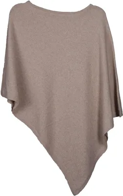 Produktbild von styleBREAKER Damen Feinstrick Poncho Italy | Asymmetrisches Strick Cape mit Kaschmir | Ärmelloser Wollmix Umhang