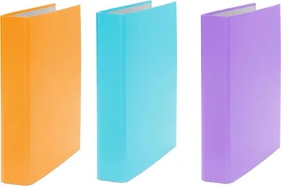 Produktbild von 3x Ringbuch / DIN A5 / 4-Ring Ordner / Farbe: je 1x orange, türkis und lila