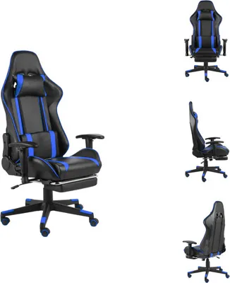 Immagine prodotto di vidaXL Sedia da gioco con poggiapiedi girevole in PVC blu - Sedia da gioco