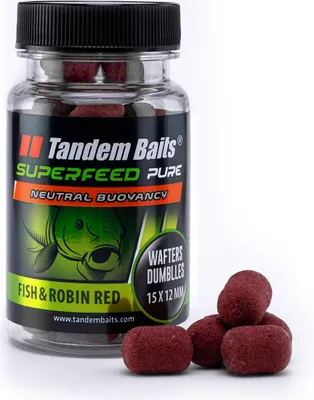 Produktbild von SuperFeed Pure Dumbells Wafters 15/12 mm/30g Fish&Robin Red
